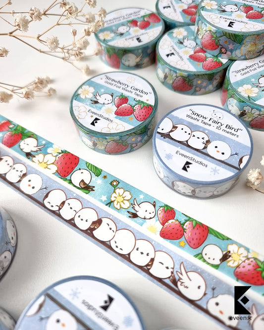 Snow Fairy & Strawberry Garden, Gold Foil Washi Tape