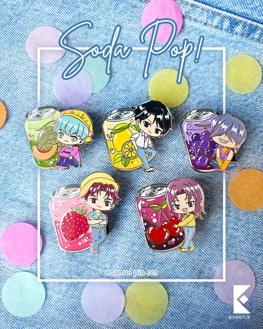 Soda Boys Enamel Pins and Photocards