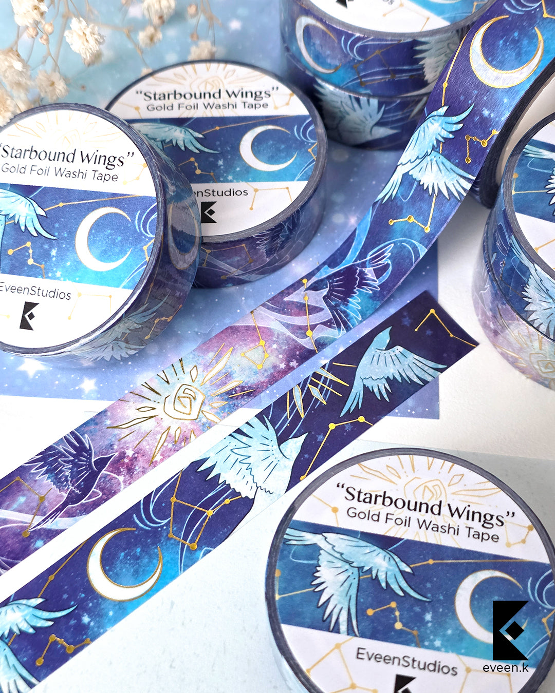 Starbound Wings, Gold Foil Washi Tape