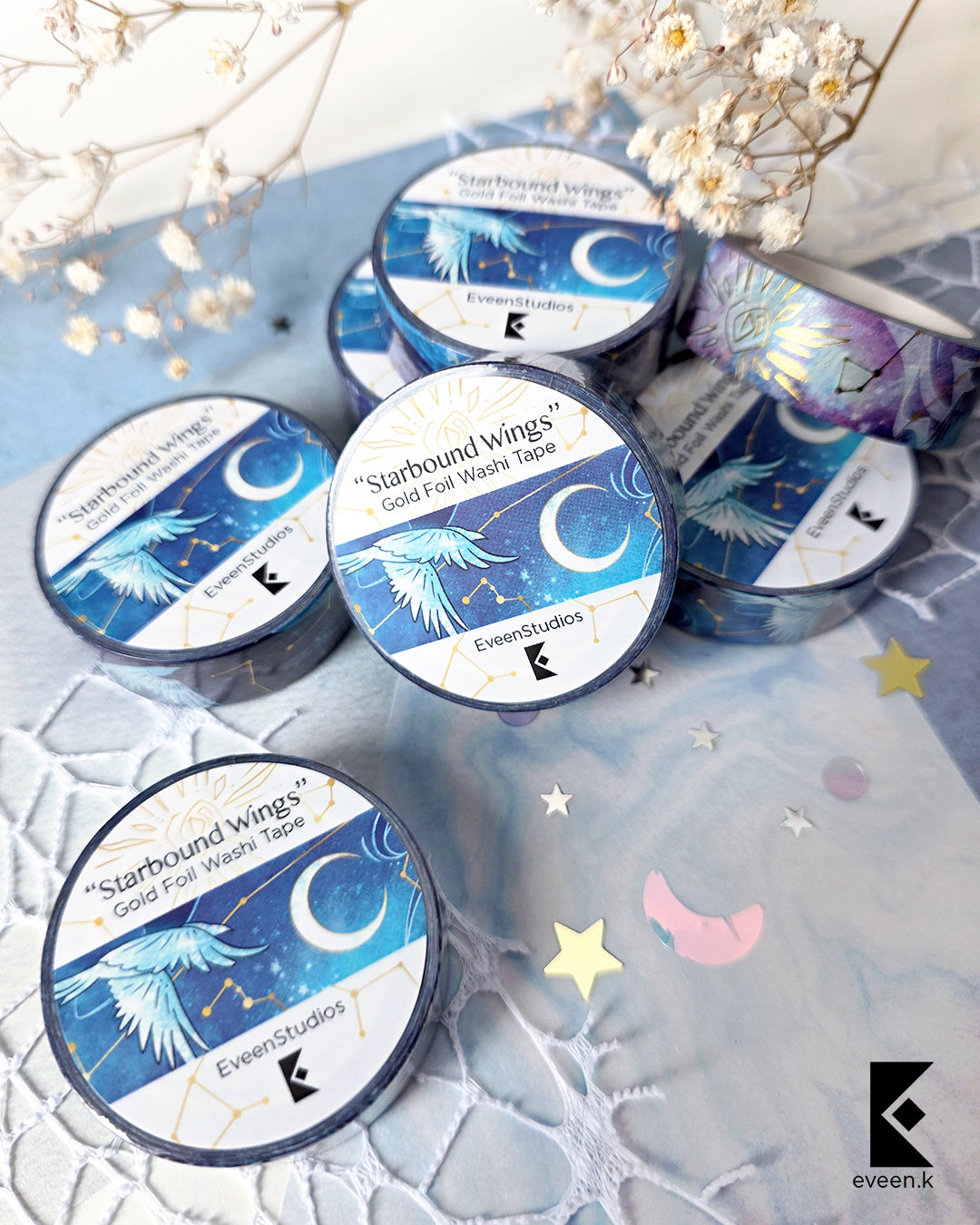 Starbound Wings, Gold Foil Washi Tape