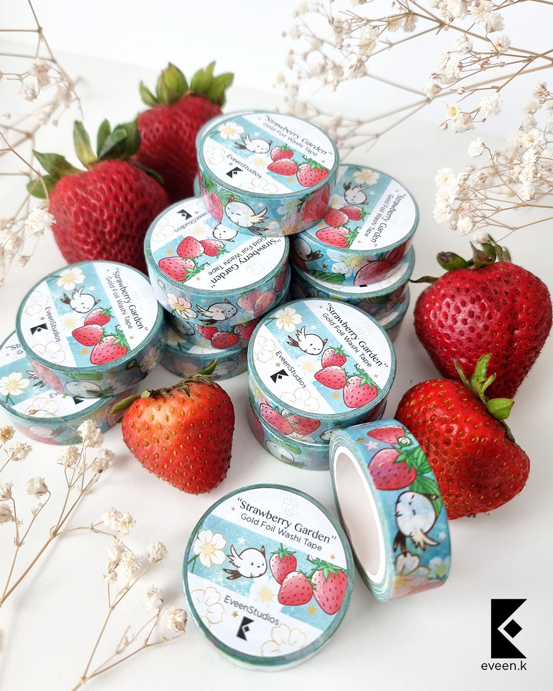 Snow Fairy & Strawberry Garden, Gold Foil Washi Tape