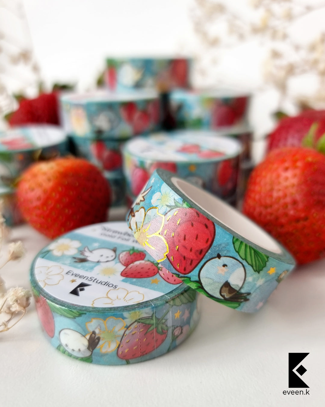 Snow Fairy & Strawberry Garden, Gold Foil Washi Tape