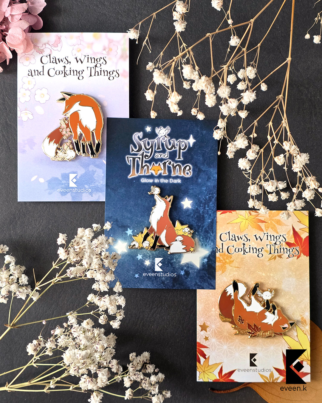 Autumn Bird x Fox Enamel Pins