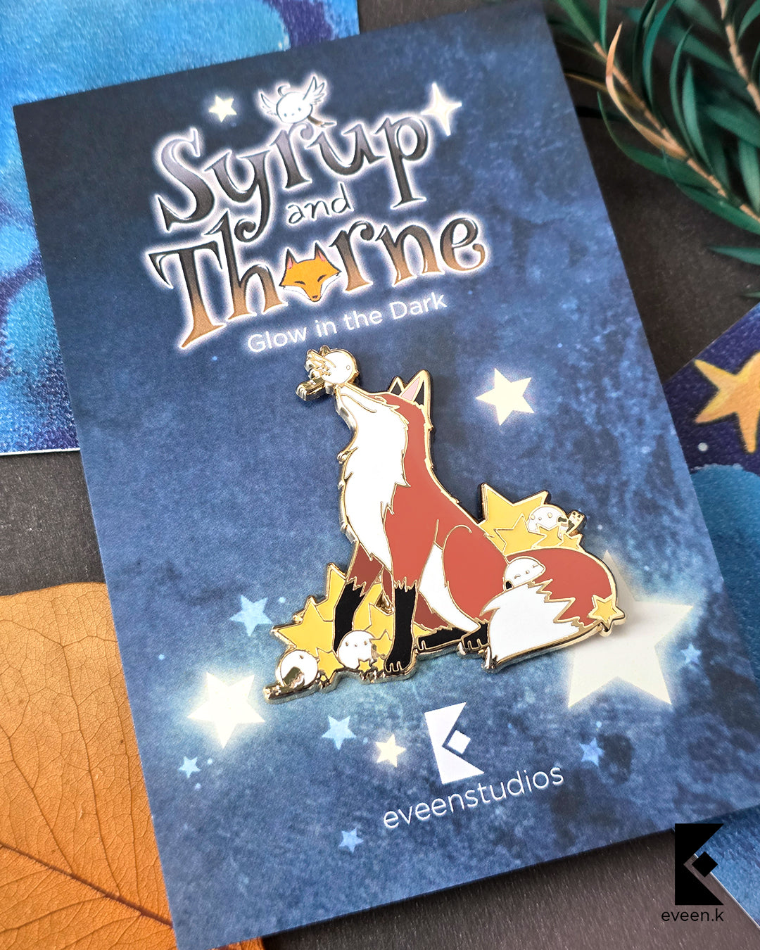 Starry Bird x Fox Enamel Pins