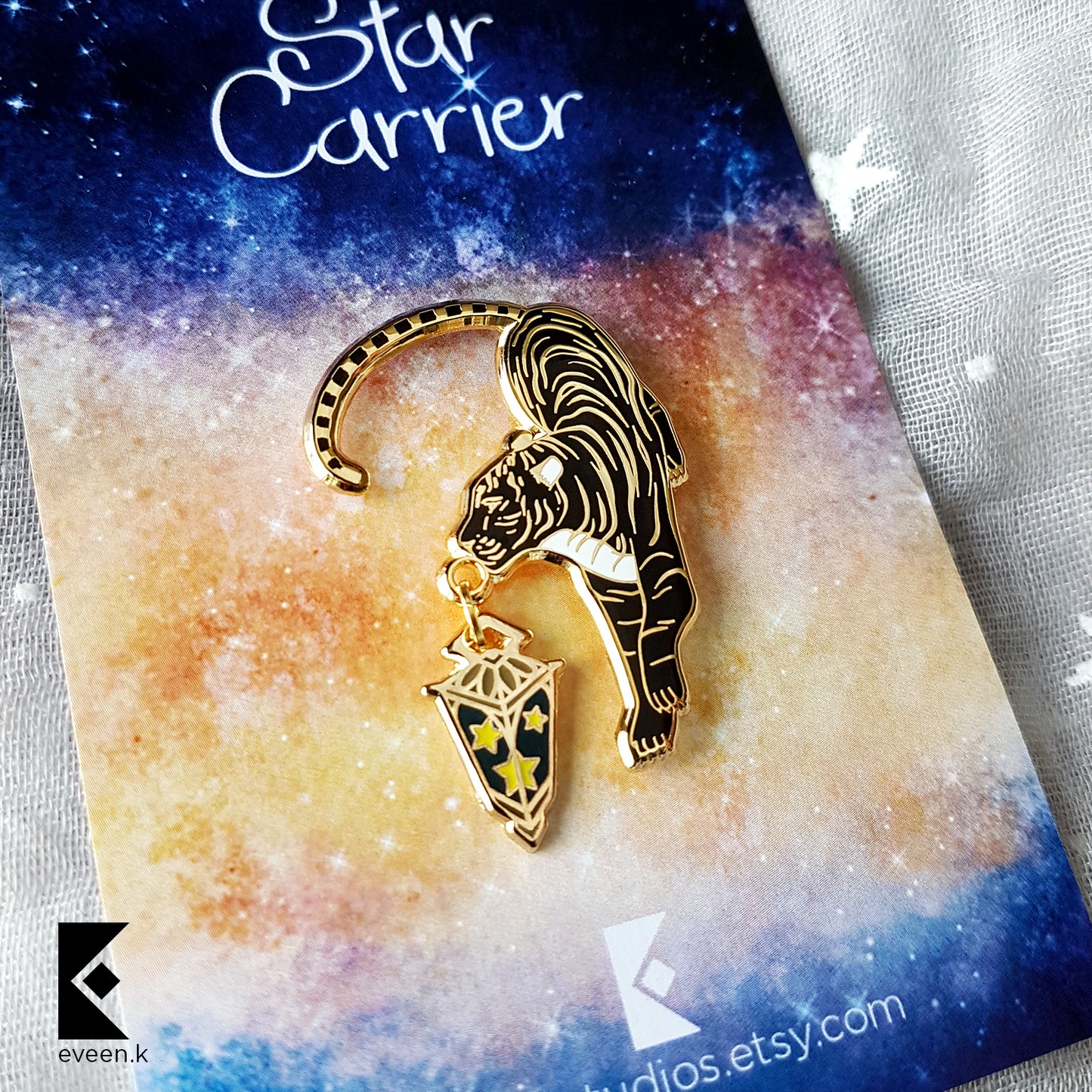 Tiger Star Carrier Enamel Pin