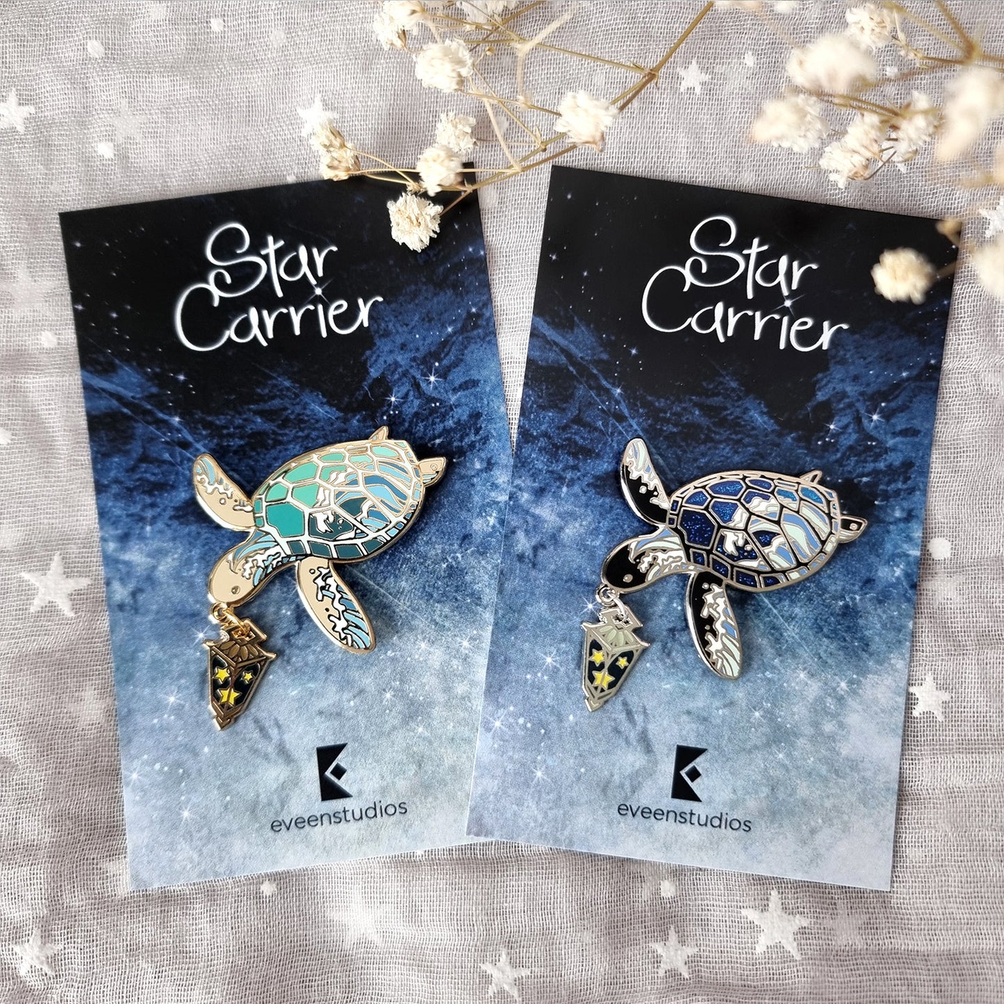Sea Turtle Star Carrier Enamel Pin