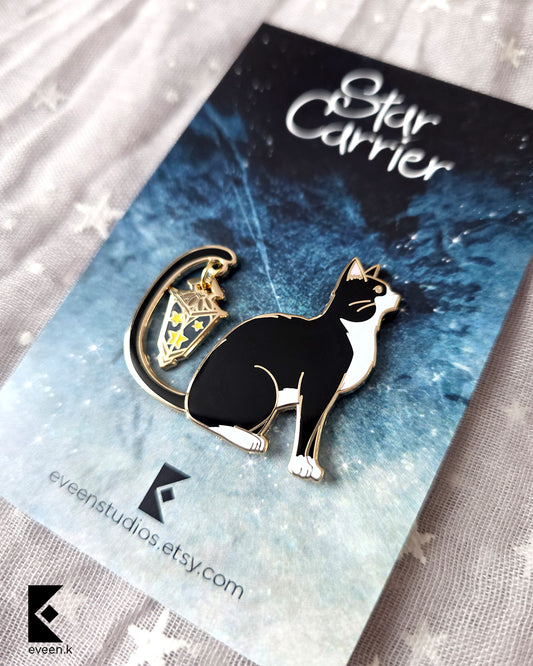 Cat Star Carrier Enamel Pin