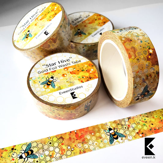Star Hive, Gold Foil Washi Tape