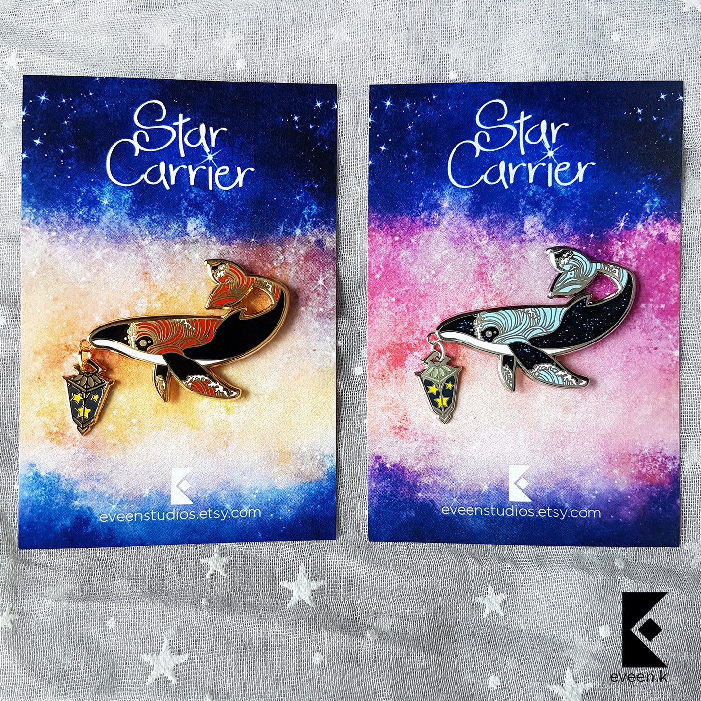 Whale Star Carrier Enamel Pin