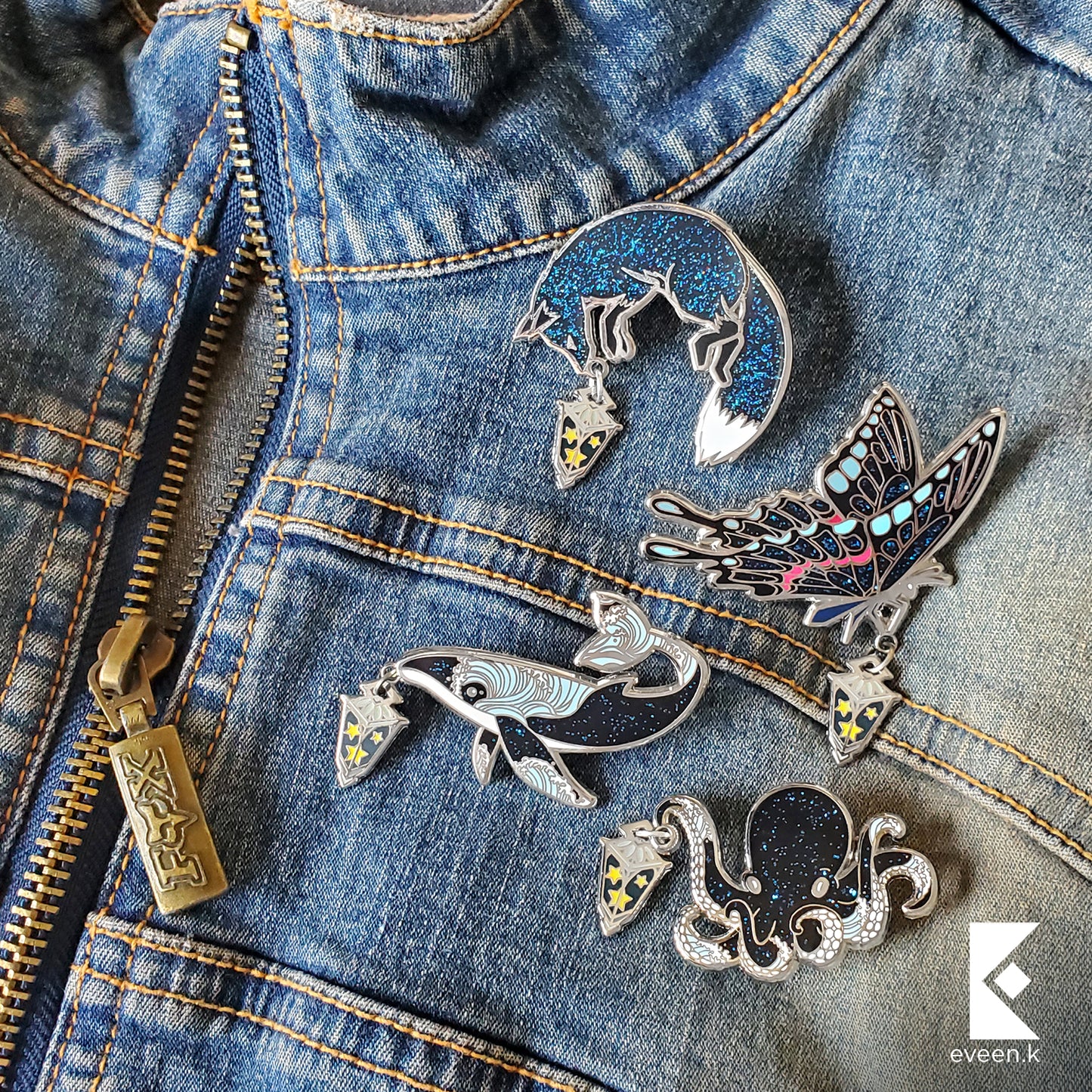 Whale Star Carrier Enamel Pin