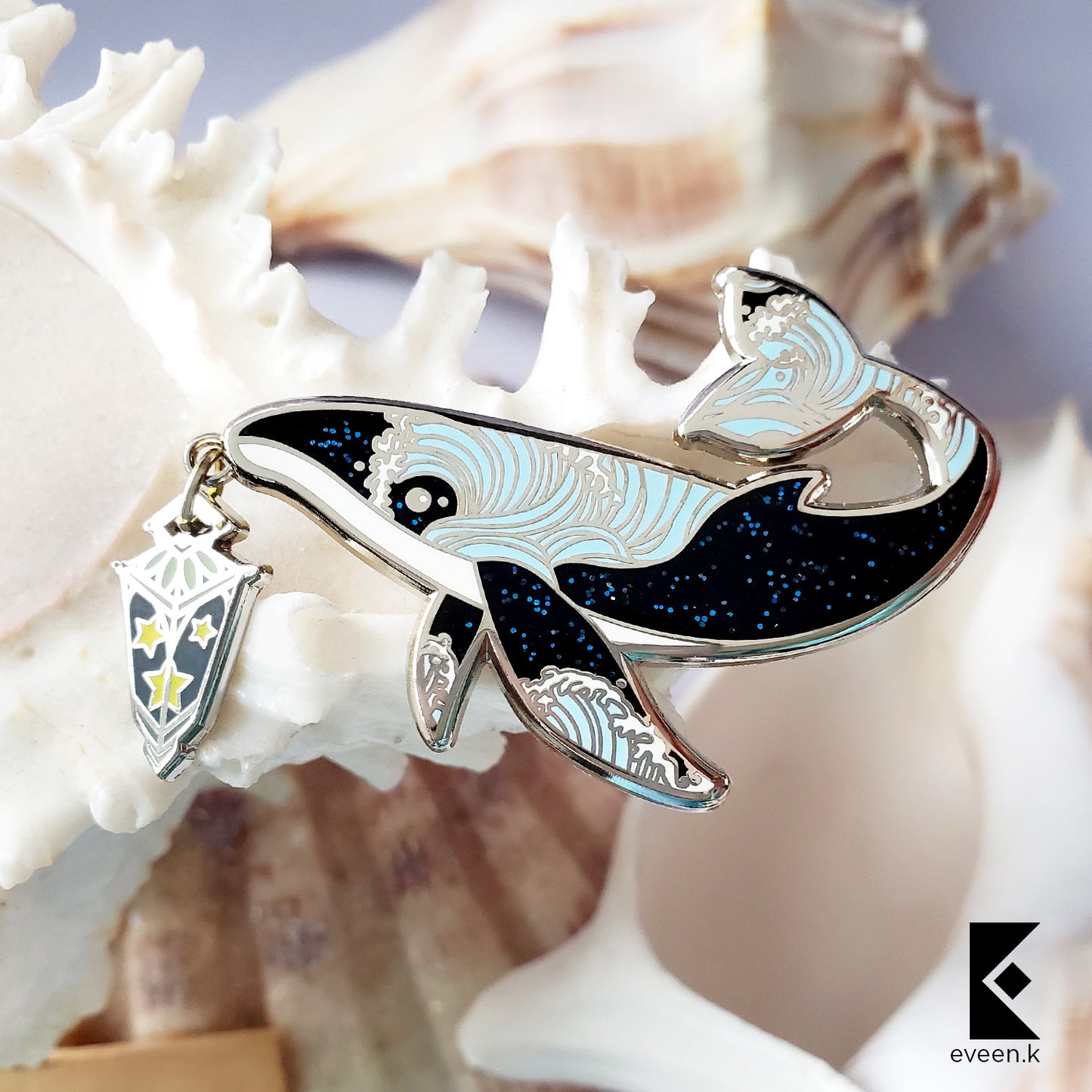 Whale Star Carrier Enamel Pin