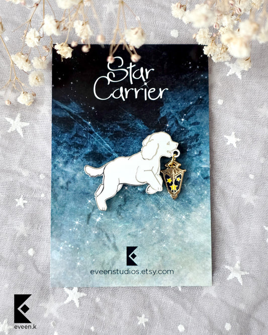 Poodle Star Carrier Enamel Pin