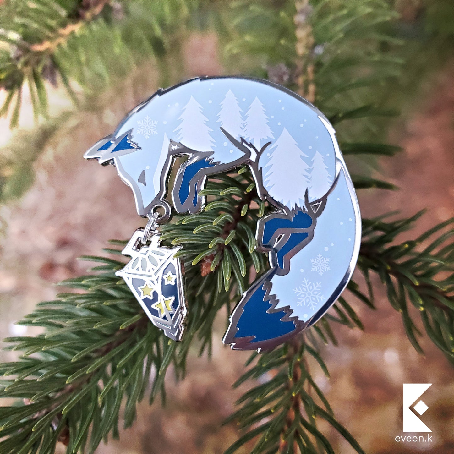 Winter Fox Star Carrier Enamel Pin