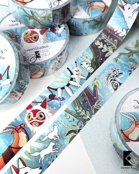 Wolf Princess, Silver Foil Washi Tape