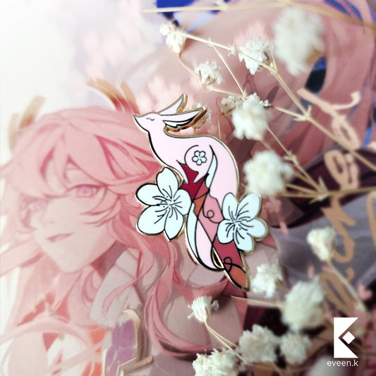 Yae Miko Genshin Emblem Pin